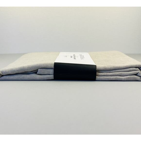 Sur La Table Washed Linen Tablecloth 70x108 Neutral Belgian Flax Handcrafted New - Picture 5 of 7